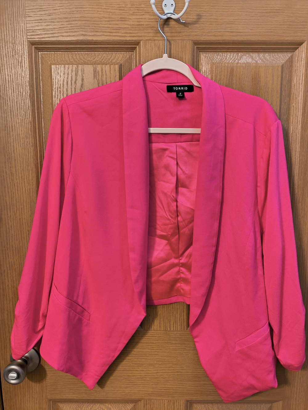 torrid Hot Pink Draped Open-Front Blazer